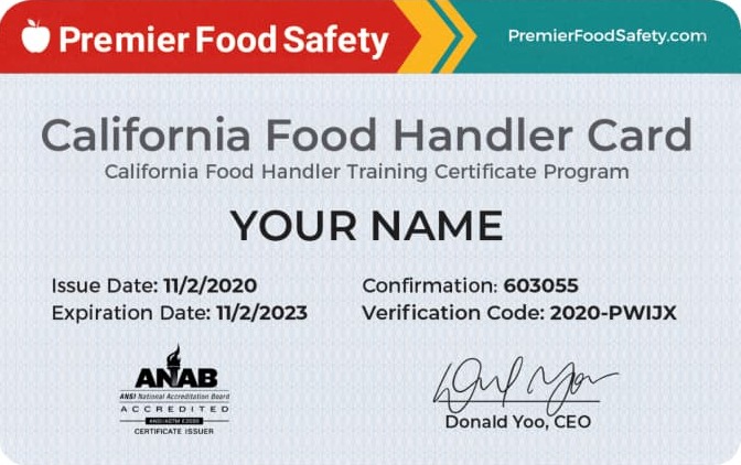 CA Food Handler Card