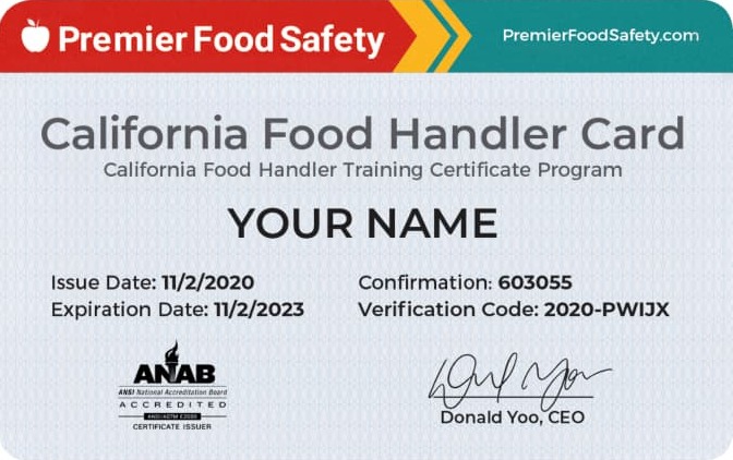 Servsafe Food Handlers Card