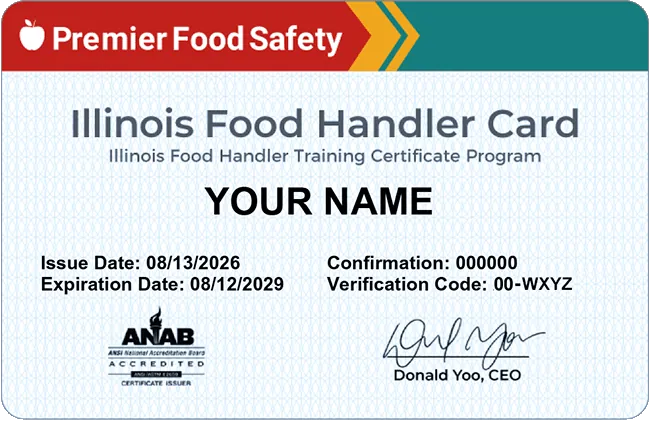 Tarjeta de Manipulador de Alimentos de IL