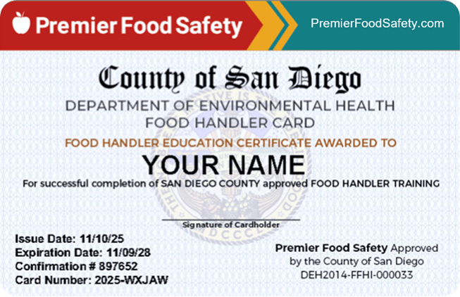 San Diego Food Handler Card