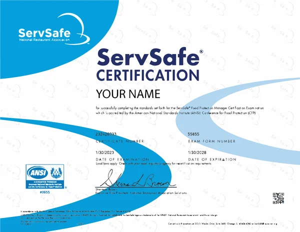ServSafe certificate